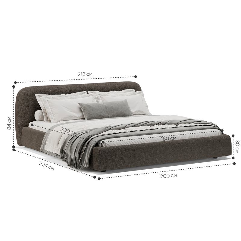 Кровать Лагом букле buckle brown 1.8x2.0