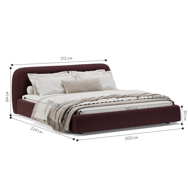 Кровать Лагом букле buckle plum 1.8x2.0