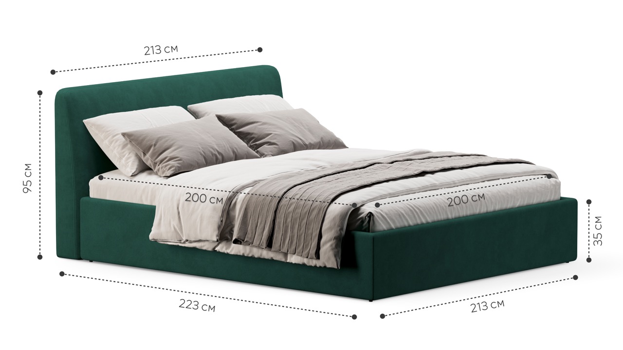 Кровать Симпл 200х200 велюр velutto soft 667